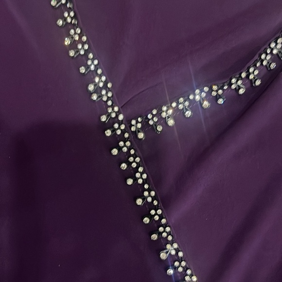 JBS stunning deep purple embellished blouse -S - Picture 13 of 14